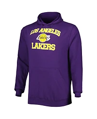 Men's Purple Los Angeles Lakers Big and Tall Heart Soul Pullover Hoodie