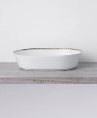 Noritake Whiteridge Platinum Oval Vegetable Bowl, 32 Oz.
