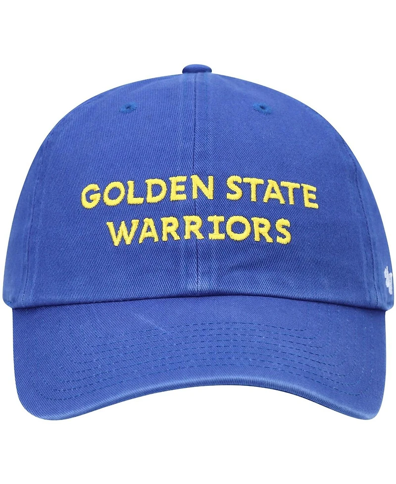 Men's '47 Brand Royal Golden State Warriors Clean Up Wordmark Adjustable Hat