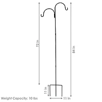 Sunnydaze Decor 84-Inch Outdoor Heavy-Duty Double Shepherd Hook - Black - Set of 2