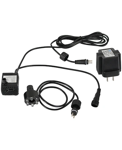 Indoor/Outdoor Small Fountain or Aquarium Pump with Led Light Ring and Transformer - 40 Gph - 12 Volts