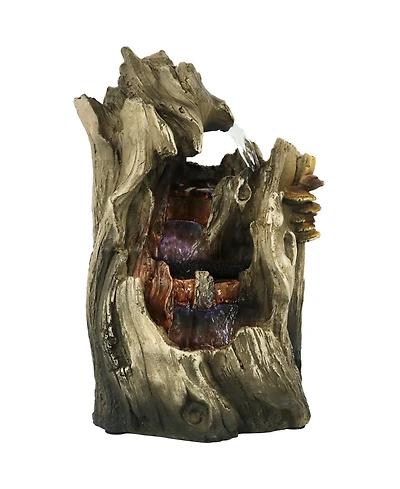 Indoor Home Decorative Cascading Caves Waterfall Tabletop Water Fountain with Led Lights - 14"