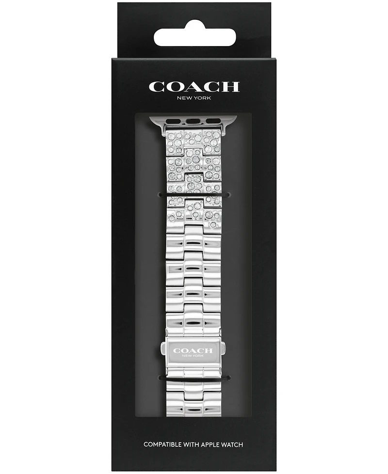 Coach Stainless Steel Crystal Bracelet Apple Watch, 38, 40, 41mm