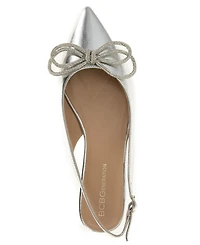 BCBGeneration Women's Kristin Rhinestone Bow Sling Back Flat