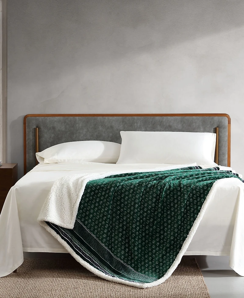 Eddie Bauer Ultra Soft Plush Sherpa Reversible Throw , 60" X 50"