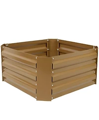 11.75" H Raised Metal Garden Bed - Galvanized Raised Garden Bed Outdoor for Vegetables and Flowers - Brown - Square