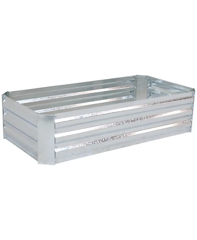 11.75" H Raised Metal Garden Bed - Galvanized Raised Garden Bed Outdoor for Vegetables and Flowers - Woodgrain - 4' x 2' Silver