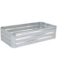 11.75" H Raised Metal Garden Bed - Galvanized Raised Garden Bed Outdoor for Vegetables and Flowers - Woodgrain - 4' x 2' Silver