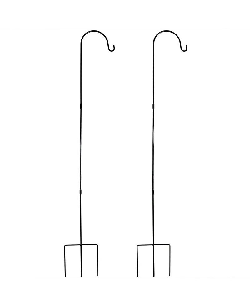 Sunnydaze Decor 82-Inch Outdoor Heavy-Duty Shepherd Hook - Black - Set of 2
