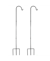 Sunnydaze Decor 82-Inch Outdoor Heavy-Duty Shepherd Hook - Black - Set of 2