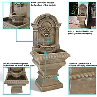 51"H Electric Polyresin Ornate Lavello Outdoor Water Fountain