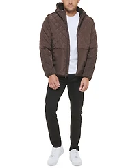 Kenneth Cole Men's Diamond Quilted Hooded Jacket