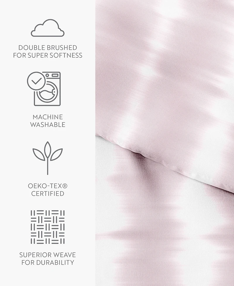 Kaycie Gray Linear Tie Dye 3-Pc. Duvet Cover Set