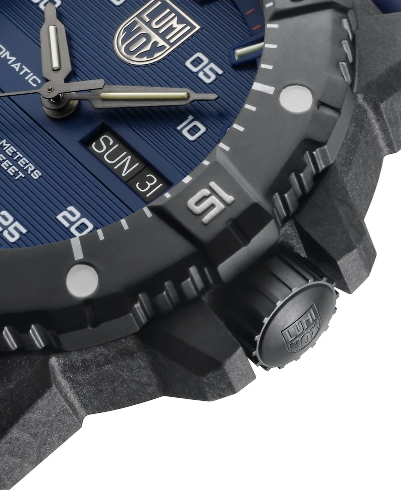 Luminox Men's Swiss Automatic Master Carbon Seal Blue Rubber Strap Watch 45mm