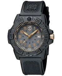Luminox Men's Swiss Navy Seal Military Dive Gold Black Rubber Strap Watch 45mm