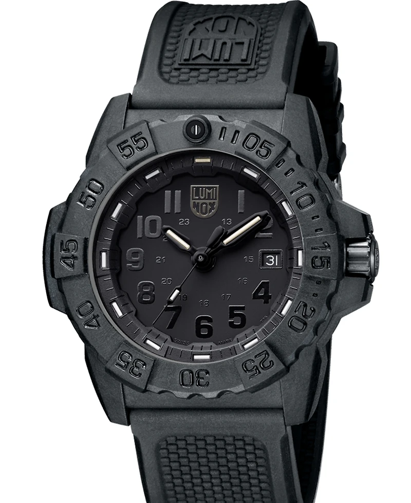 Luminox Men's Swiss Navy Seal Military Dive Black Rubber Strap Watch 45mm