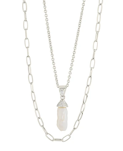 Sterling Forever Cubic Zirconia Nerissa Layered Necklace