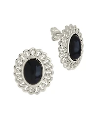 Sterling Forever Onyx Stone Ainsley Stud Earrings