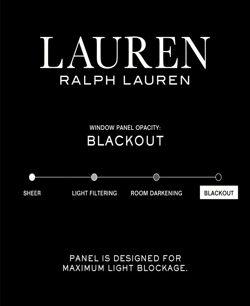 Lauren Ralph Lauren Tyler Total Blackout Back Tab and Rod Pocket Single Curtain Panel