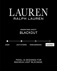 Lauren Ralph Lauren Tyler Total Blackout Back Tab and Rod Pocket Single Curtain Panel