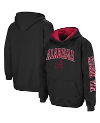 Youth Boys Colosseum Black Alabama Crimson Tide 2-Hit Team Pullover Hoodie