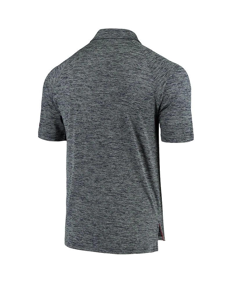 Men's Colosseum Heathered Navy Gonzaga Bulldogs Down Swing Raglan Polo Shirt
