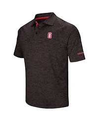 Men's Colosseum Black Stanford Cardinal Down Swing Polo Shirt