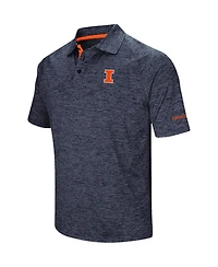 Men's Colosseum Navy Illinois Fighting Illini Down Swing Polo Shirt