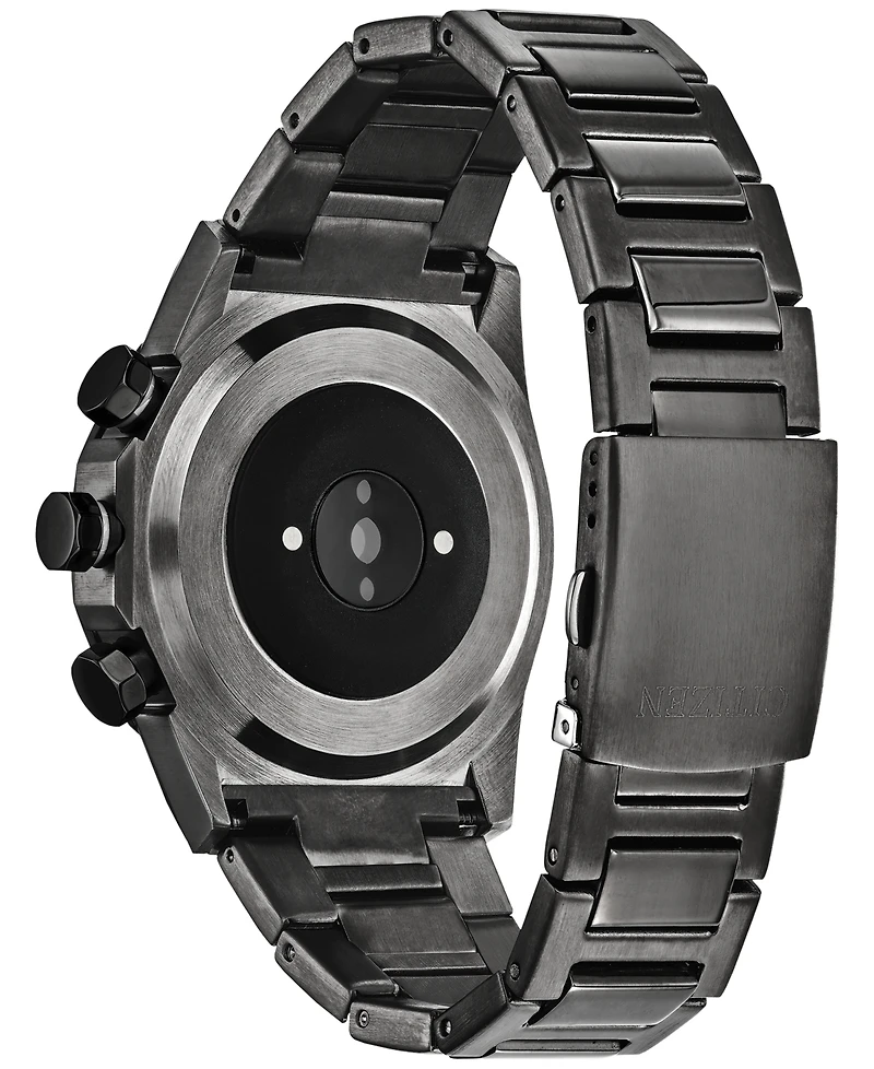 Citizen Men's Cz Smart Hybrid Hr Grey Ion-Plated Stainless Steel Bracelet Smart Watch 44mm