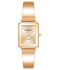 Anne Klein Women's Rose Gold-Tone Solid Bangle Watch, 22X27mm