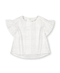 Hope & Henry Baby Girls Short Ruffle Sleeve Top