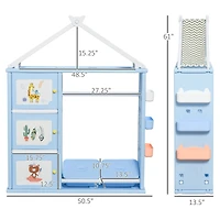 Qaba Kids Clothes Storage w/ Multifunctional Design for Toys & Pencils,