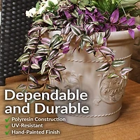 Indoor/Outdoor Patio, Garden, or Porch Weather-Resistant Double-Walled Arabella Flower Pot Planter