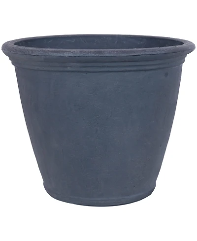 Anjelica 24" Outdoor Double-Walled Polyresin Planter with Uv-Resistant Slate Finish