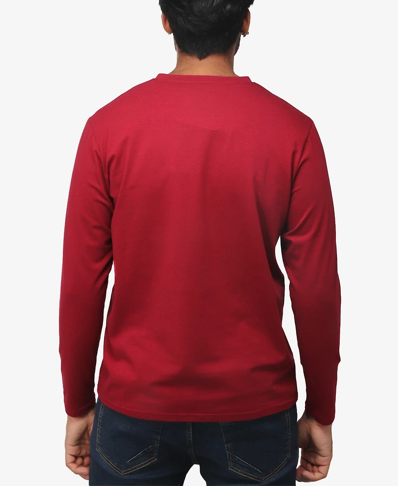 X-Ray Men's Soft Stretch V-Neck Long Sleeve T-shirt