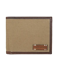 Lucky Brand Men's Canvas with Leather Trim Bifold Wallet