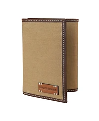 Lucky Brand Men's Canvas with Leather Trim Trifold Wallet