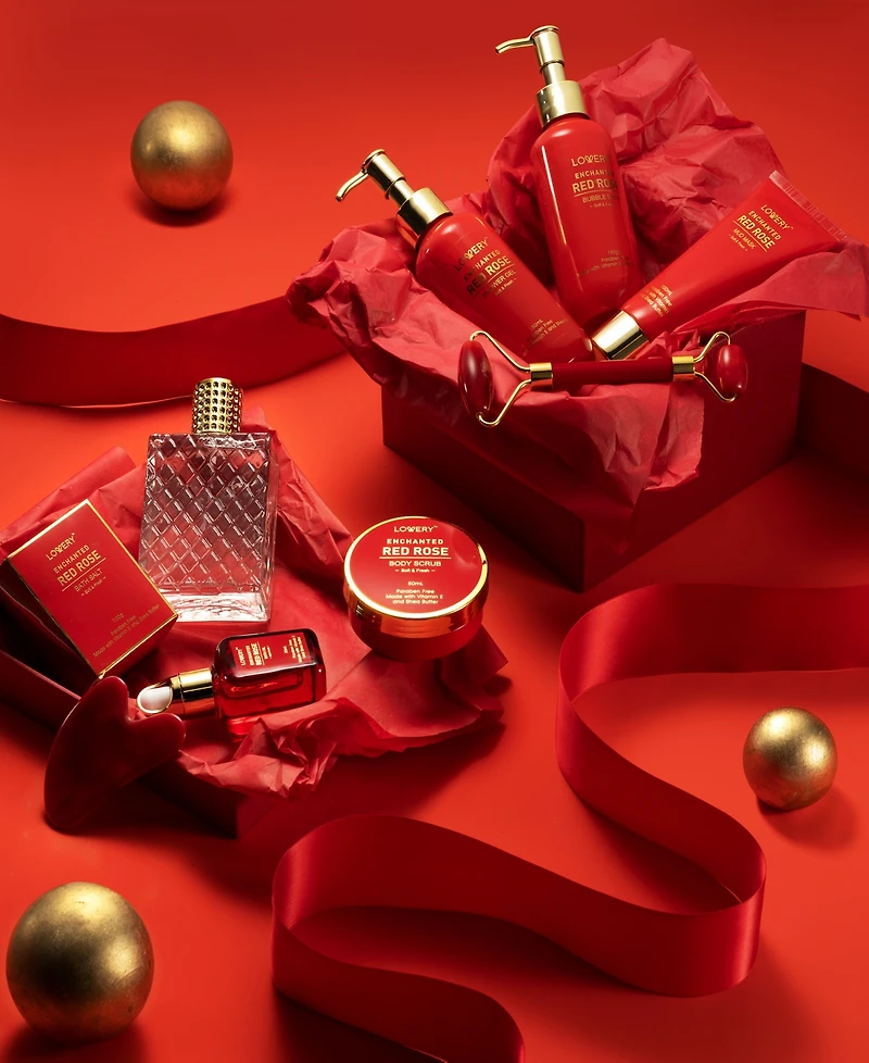 Lovery 10-Pc. Luxe Red Rose Bath & Body Care Gift Set