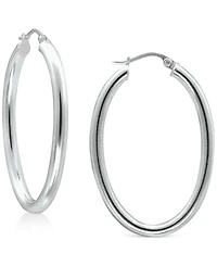 Giani Bernini Polished Oval Medium Hoop Earrings, 25mm, Created for Macy's