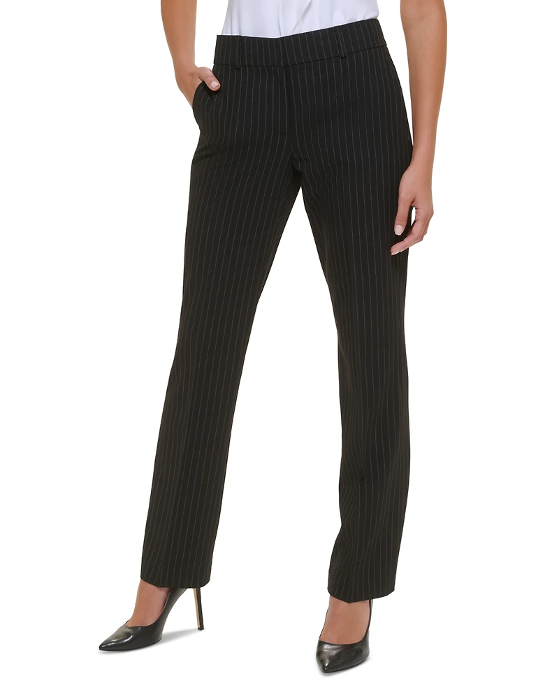 Tommy Hilfiger Women's Striped Sutton Straight-Leg Trousers