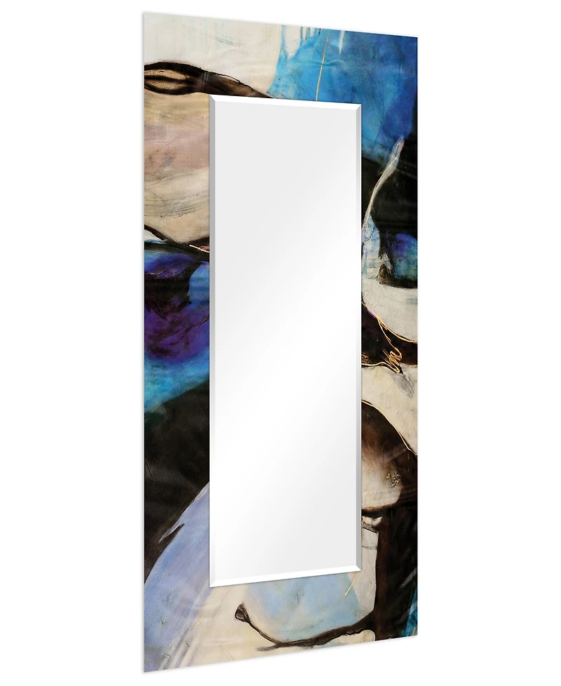 Empire Art Direct 'Motivos' Rectangular On Free Floating Printed Tempered Art Glass Beveled Mirror, 72" x 36"