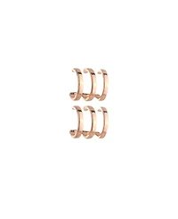 Nicole Miller Crystal Stones with Gold-Tone Ear Cuff, Crawler and Hoop trio Earrings Set, 6 pieces