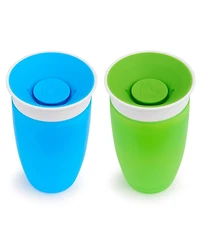 Munchkin Toddler Miracle 360 Sippy Cup, Green/Blue, 10 Oz, 2 Count
