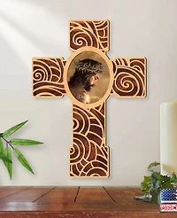 Designocracy Jesus Inspirational Wooden Modern Cross
