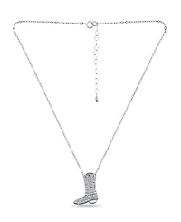 Giani Bernini Cubic Zirconia Pave Cowboy Boot Necklace in Sterling Silver