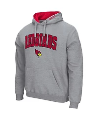 Men's Colosseum Heathered Gray Illinois State Redbirds Arch & Logo 3.0 Pullover Hoodie