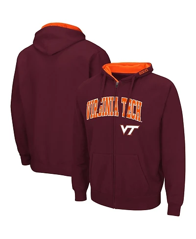 Colosseum Men's Virginia Tech Hokies Arch & Logo 3.0 Full-Zip Hoodie