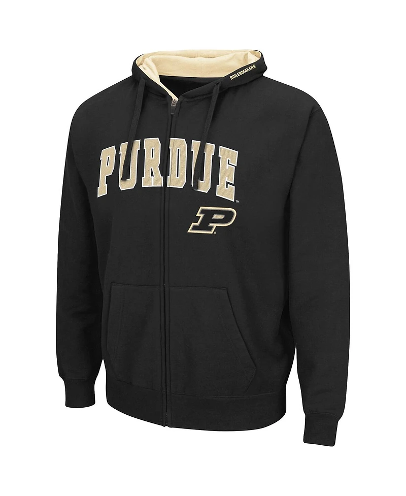 Men's Colosseum Purdue Boilermakers Arch and Logo 3.0 Full-Zip Hoodie