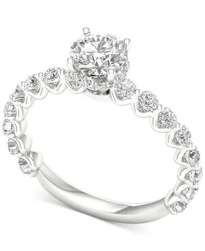 Igi Certified Round Diamond Engagement Ring (1-1/2 ct. t.w.) in Platinum