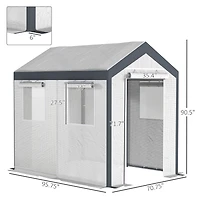 Outsunny 8' x 6' x 7.5' Steeple Walk-In house Tunnel Portable Garden Steel Frame